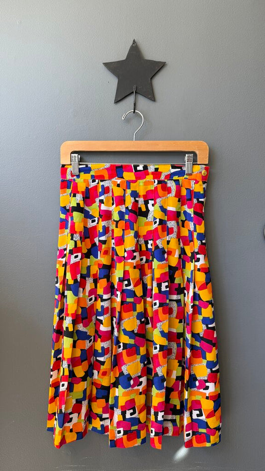 Vintage Pleated Midi Skirt