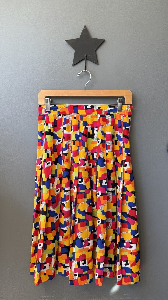 Vintage Pleated Midi Skirt