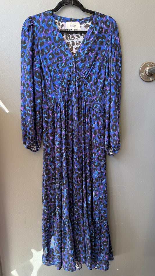 Leopard Button Front Maxi Dress