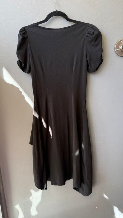 Puff Shoulder Knit Midi Dress
