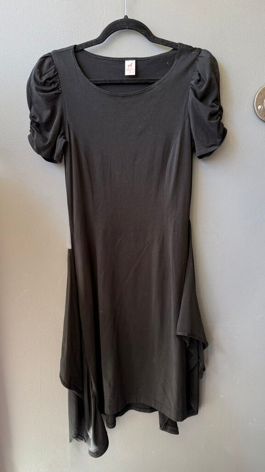 Puff Shoulder Knit Midi Dress