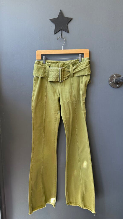 Vintage Wide Belt Flare Jeans