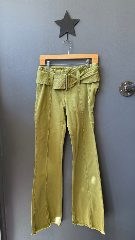 Vintage Wide Belt Flare Jeans