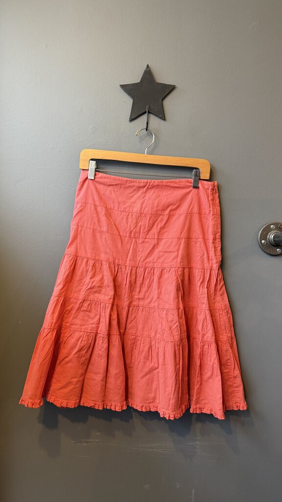 Cotton Tiered Midi Skirt