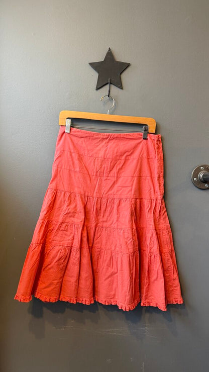 Cotton Tiered Midi Skirt