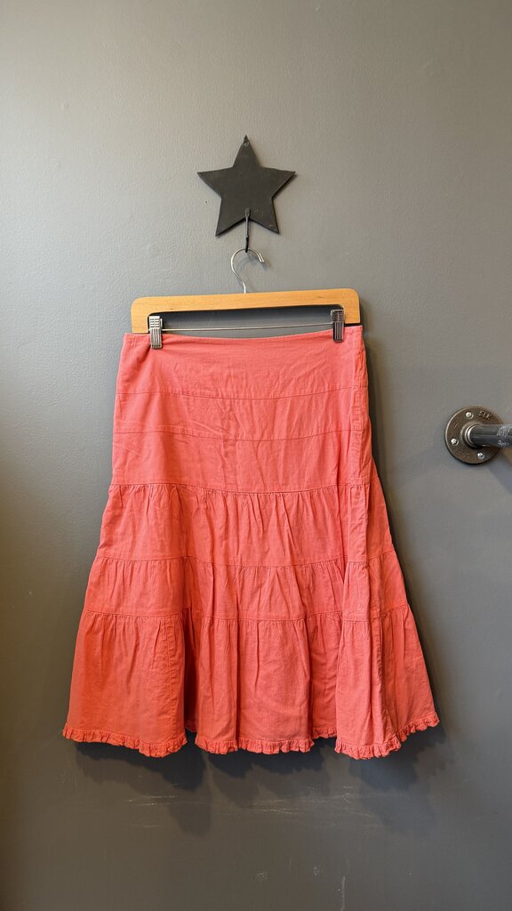 Cotton Tiered Midi Skirt
