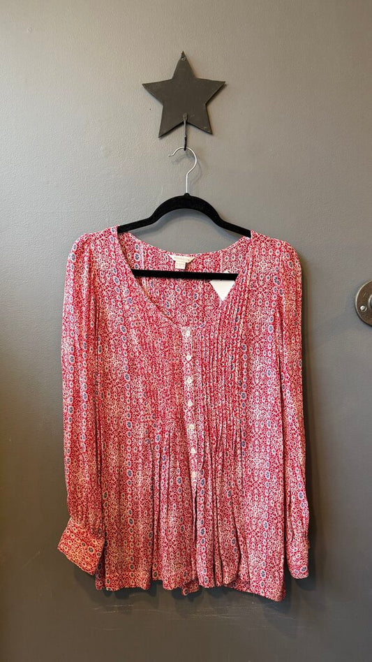 Pintuck Semi Sheer Blouse