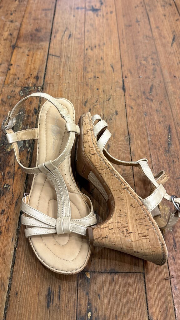 Cork Strappy Wedges