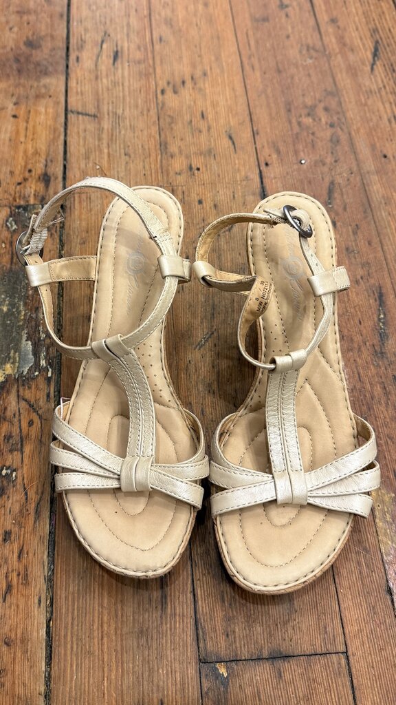 Cork Strappy Wedges