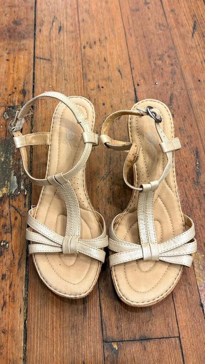 Cork Strappy Wedges