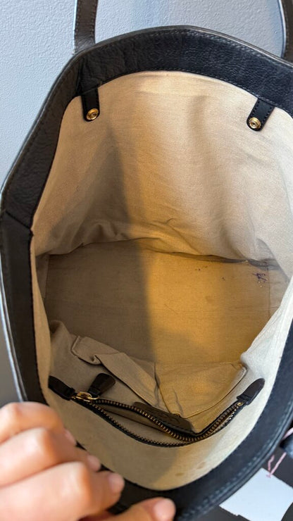 Leather Zip Tote Bag