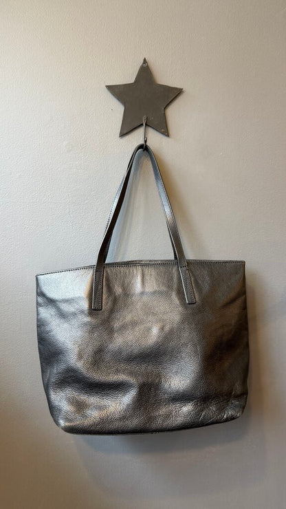 Leather Zip Tote Bag
