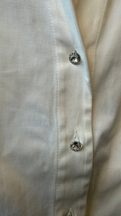 Rhinestone Button Bouse