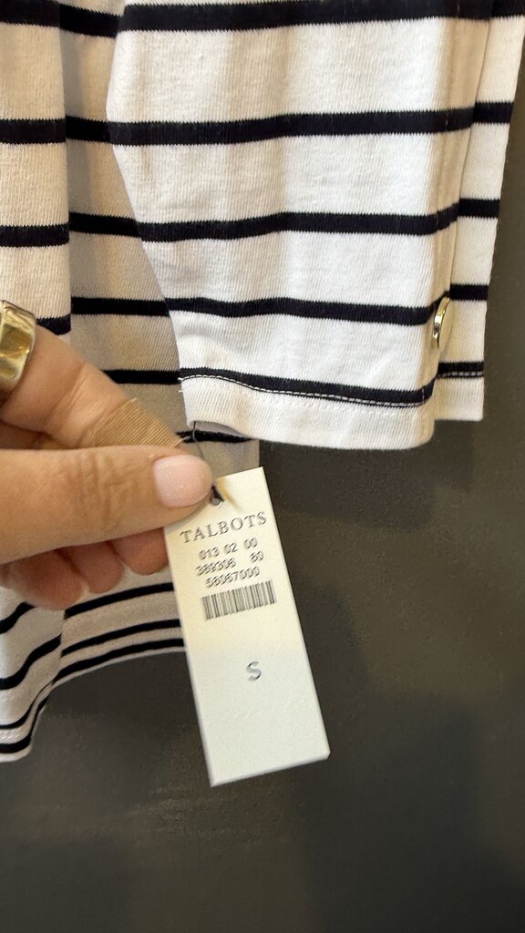 Button Sleeve Stripe TShirt