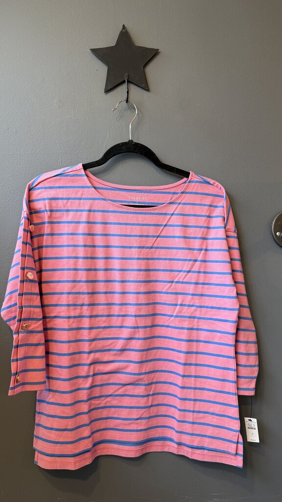 Button Sleeve Stripe TShirt