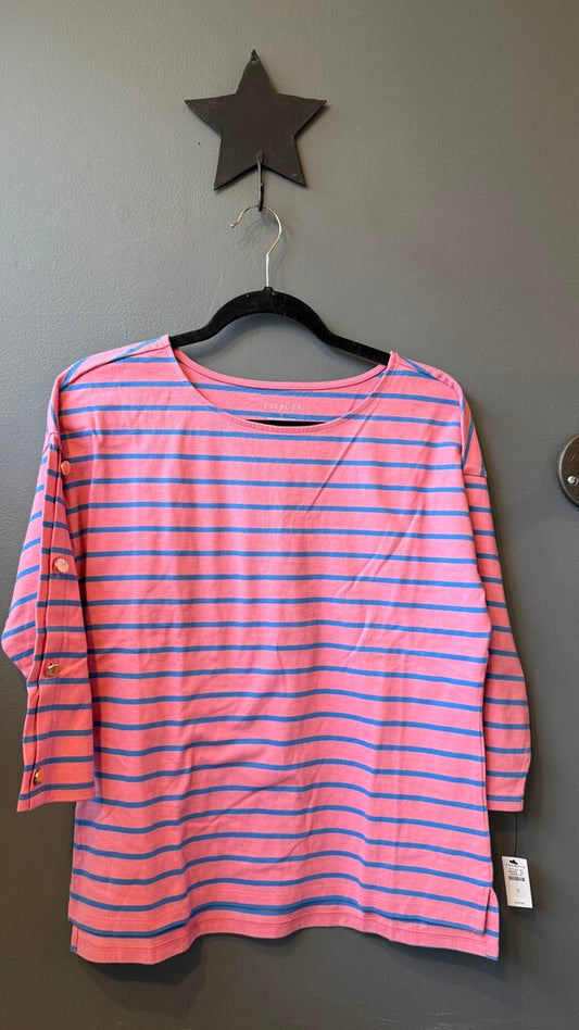 Button Sleeve Stripe TShirt