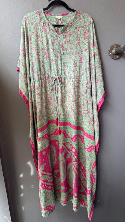Tassel Drawstring Maxi Caftan