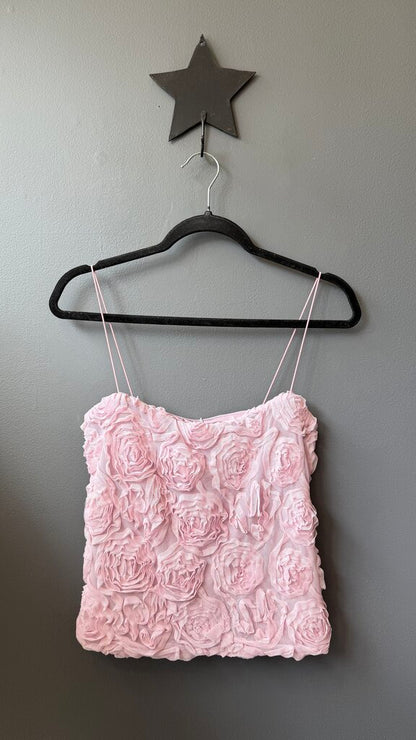Rose Sheer Mesh Cami Top