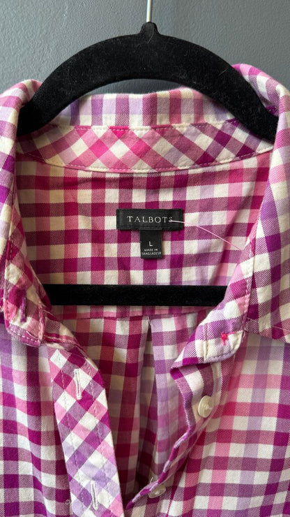 Gingham Plaid Button Up Shirt