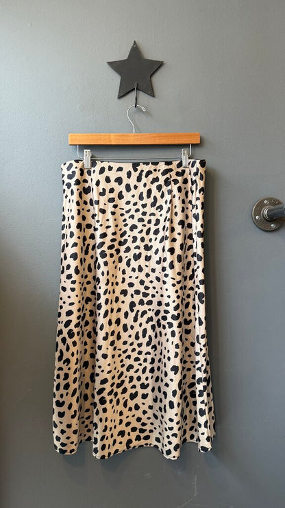 Satin Aline Midi Slip Skirt