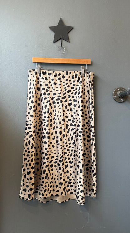 Satin Aline Midi Slip Skirt