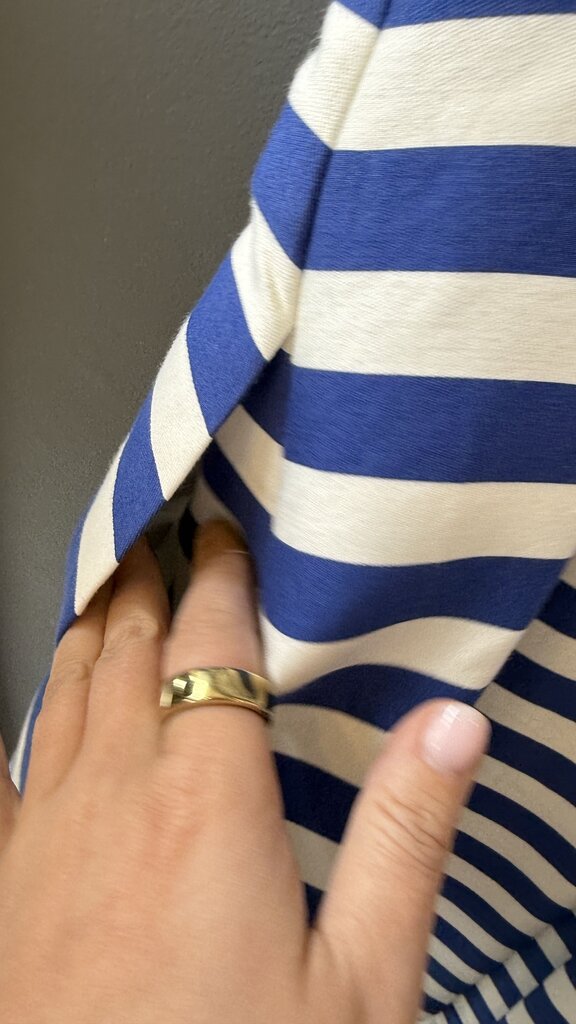 Stripe Pleated Cap Sleeve Dress