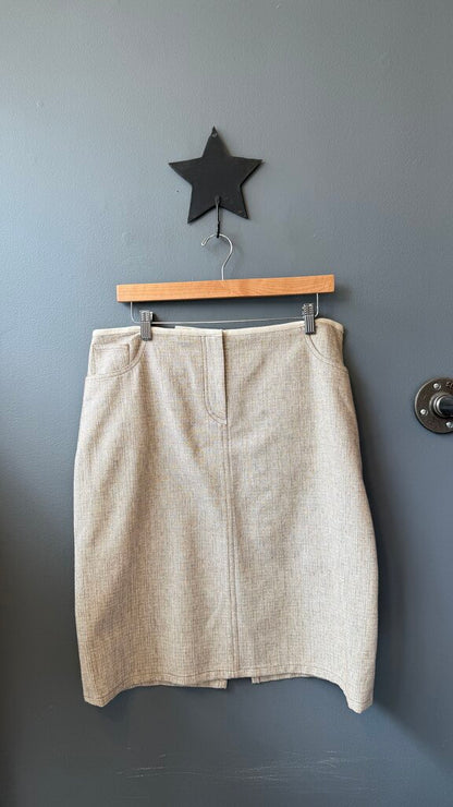 Woven Cotton Blend Skirt