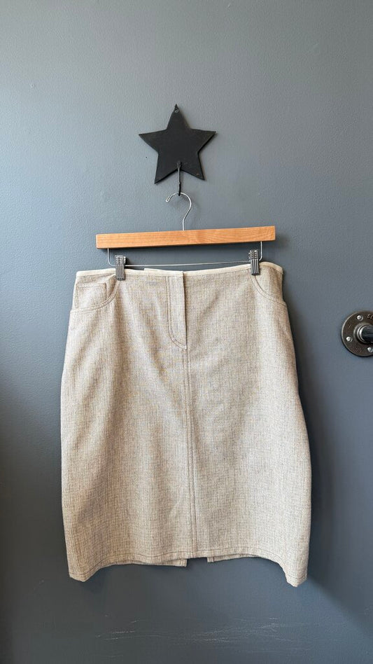 Woven Cotton Blend Skirt