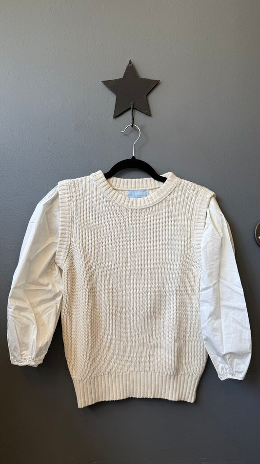 Poplin Sleeve Sweater