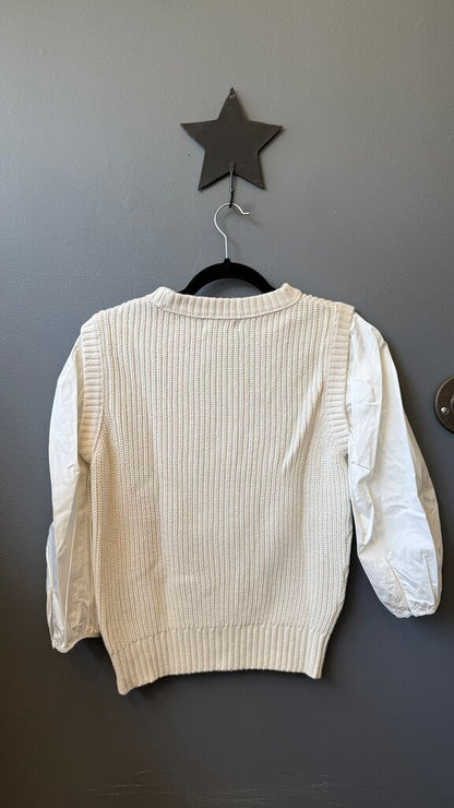 Poplin Sleeve Sweater
