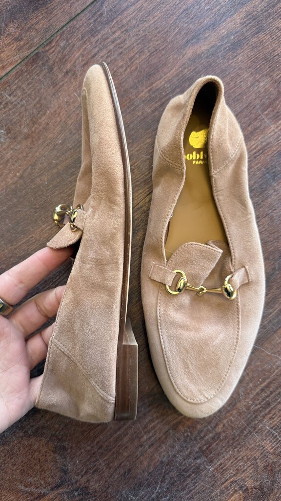 Suede Horsebit Loafer Flats