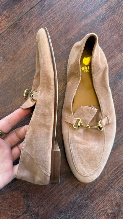 Suede Horsebit Loafer Flats