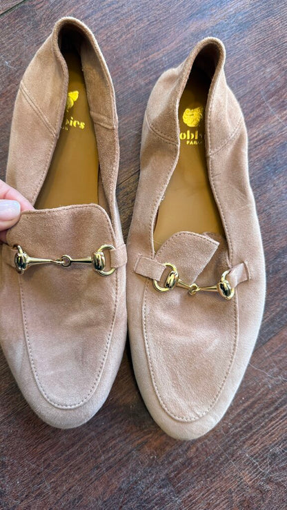 Suede Horsebit Loafer Flats