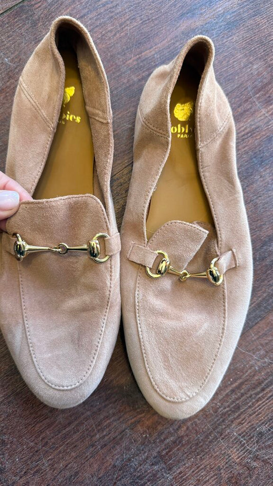 Suede Horsebit Loafer Flats