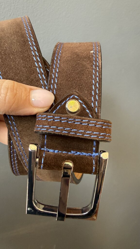 Suede Contrast Stitching Belt
