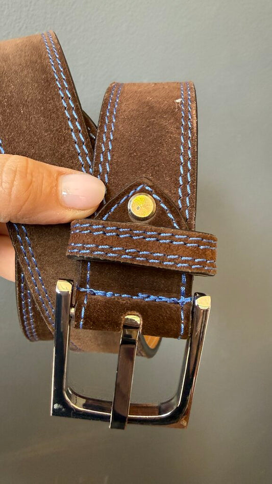 Suede Contrast Stitching Belt