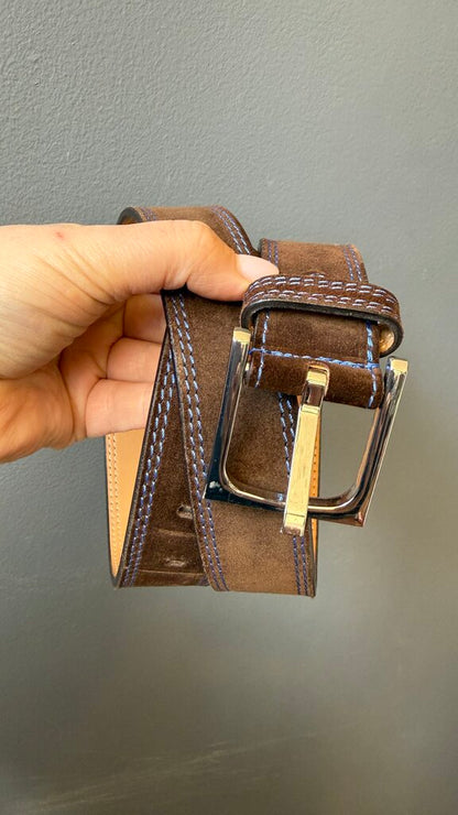 Suede Contrast Stitching Belt