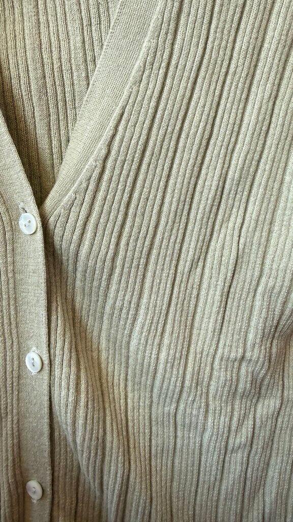 Ribbed Cotton Cashmere Cardigan Sweater