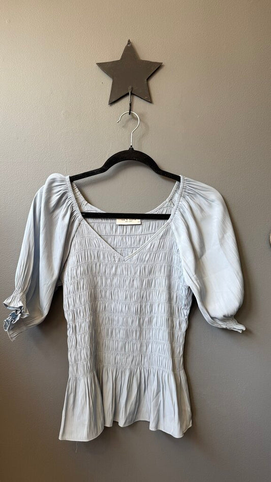 Satin Smocked Blouse