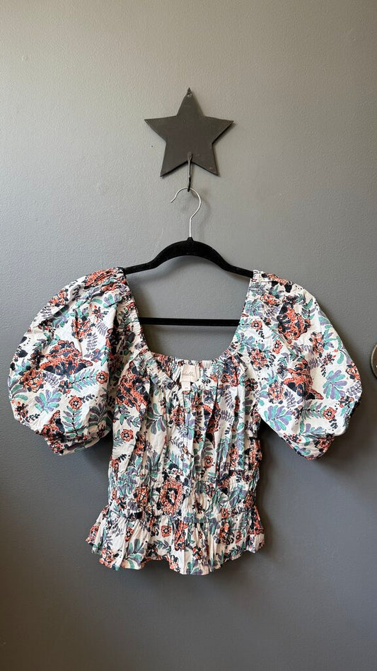 Puff Sleeve Smocked Blouse
