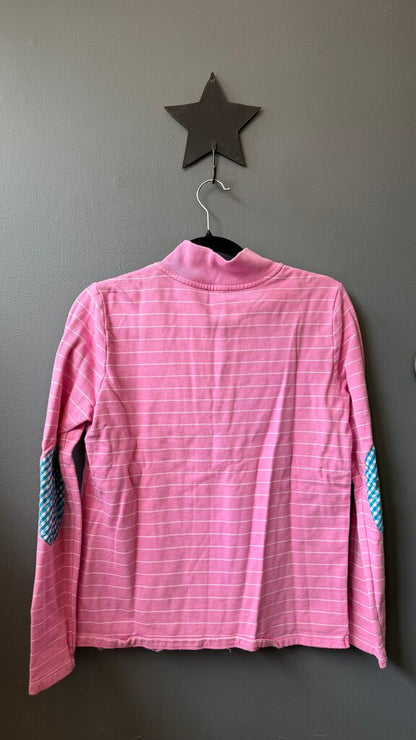 Stripe Patch Elbow 1/4 Zip Pullover