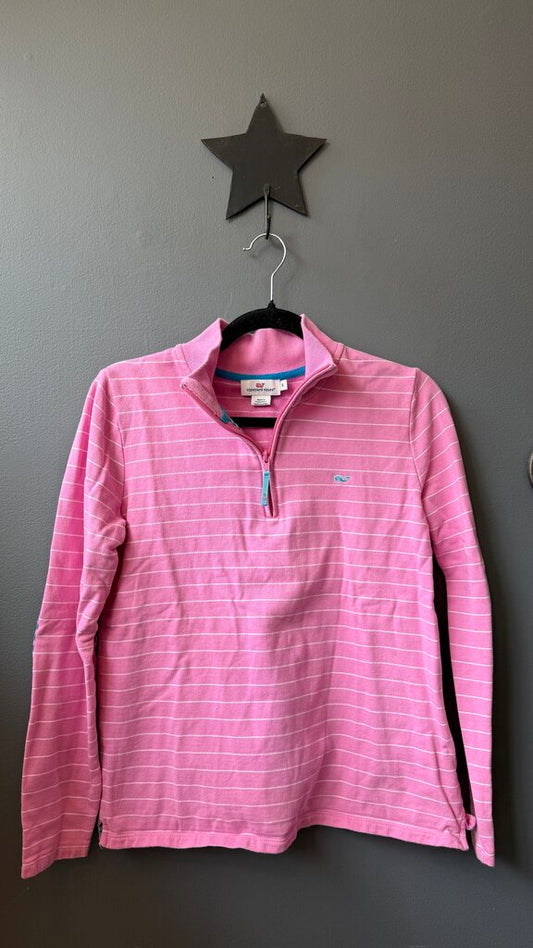 Stripe Patch Elbow 1/4 Zip Pullover