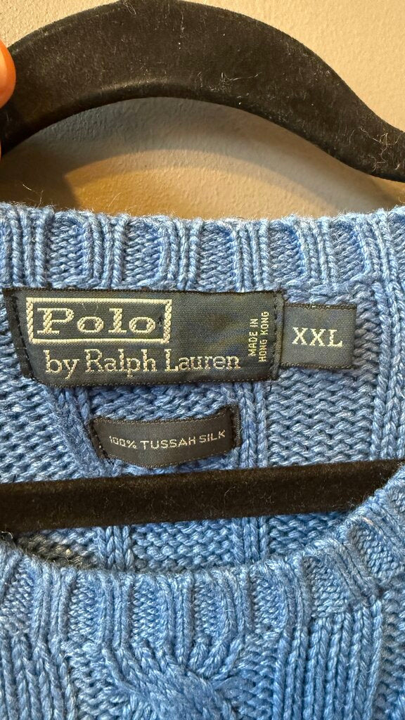 Silk Cableknit Crewneck Sweater