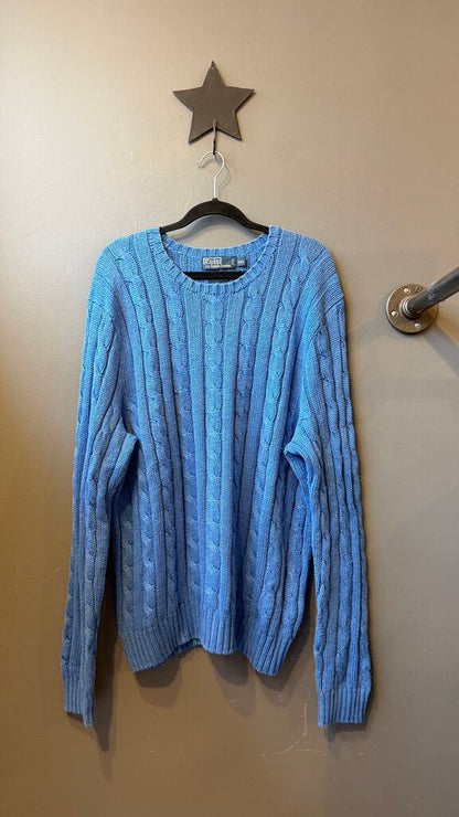 Silk Cableknit Crewneck Sweater