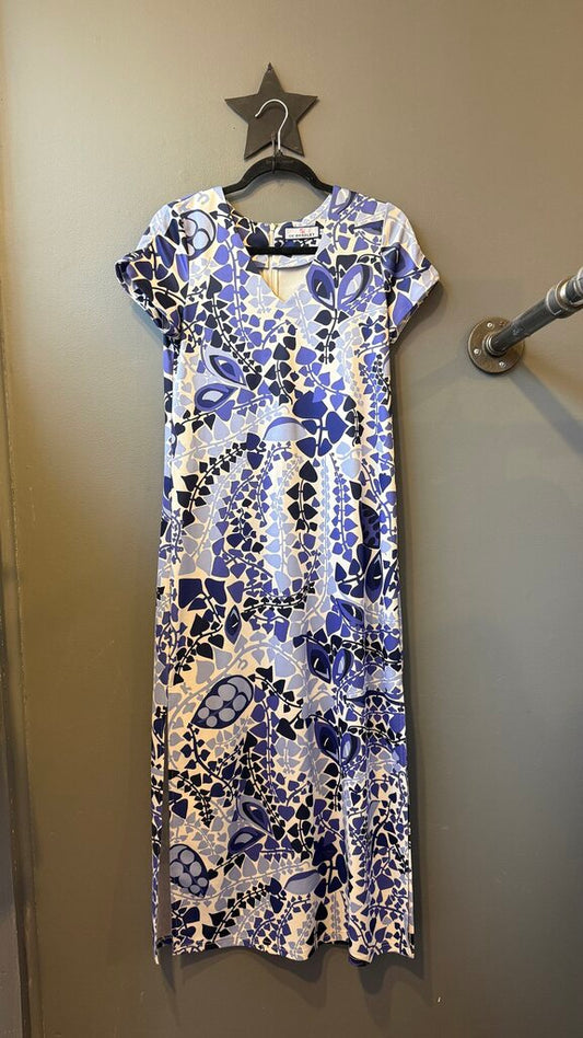 V Neck Short Sleeve Maxi Dress