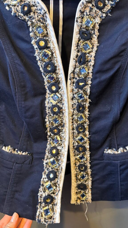Gem Tweed Trim Canvas Jacket