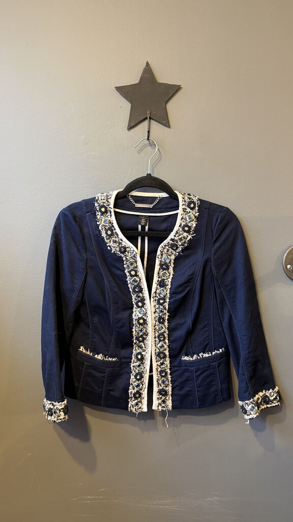 Gem Tweed Trim Canvas Jacket