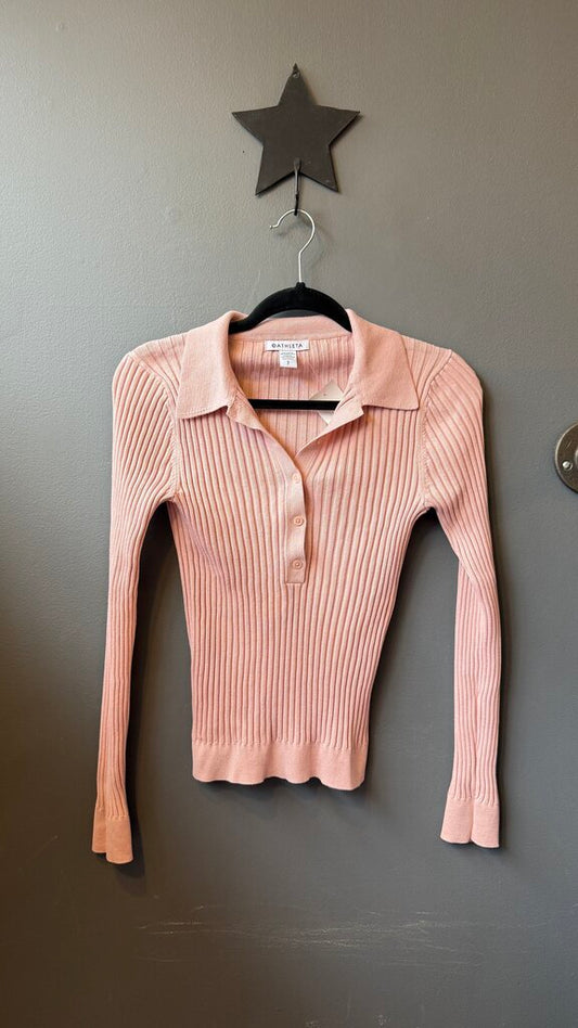 Ribbed Polo Sweater