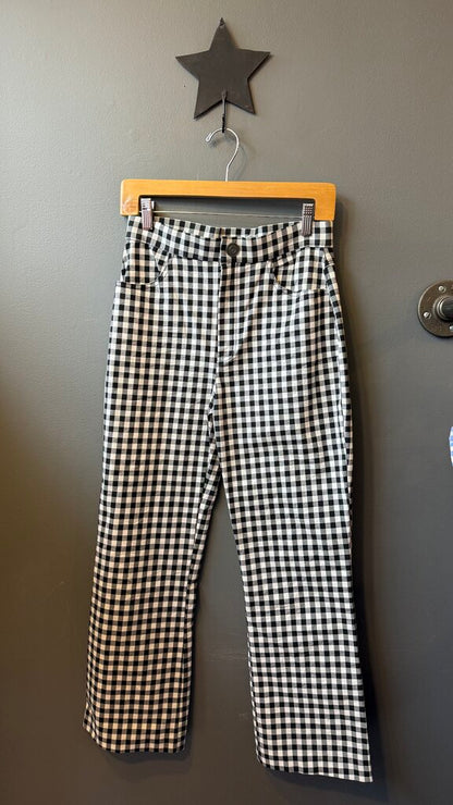Ankle Flare Gingham Pants