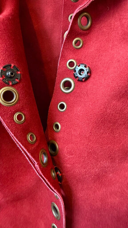Vintage Suede Grommet Jacket